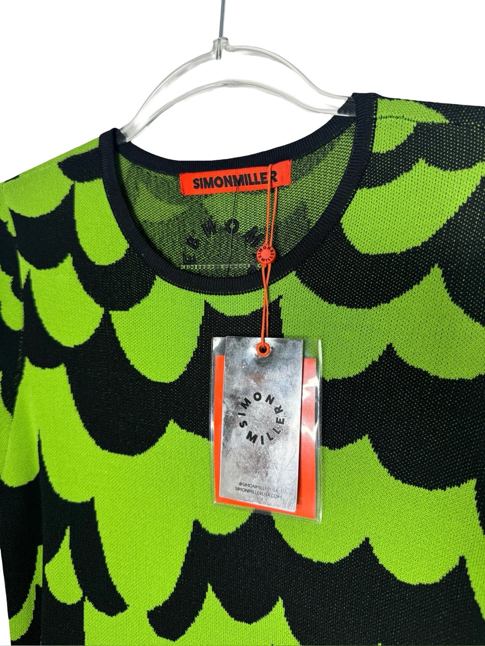 Simon Miller Green and Black Long Sleeve Midi Dress - Picture 5 of 13